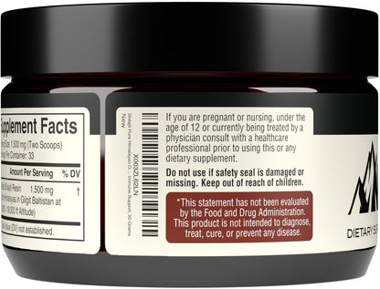 Pure Himalayan Shilajit Resin Supplement | 1500mg + 40% Fulvic Acid (Maximum Potency)