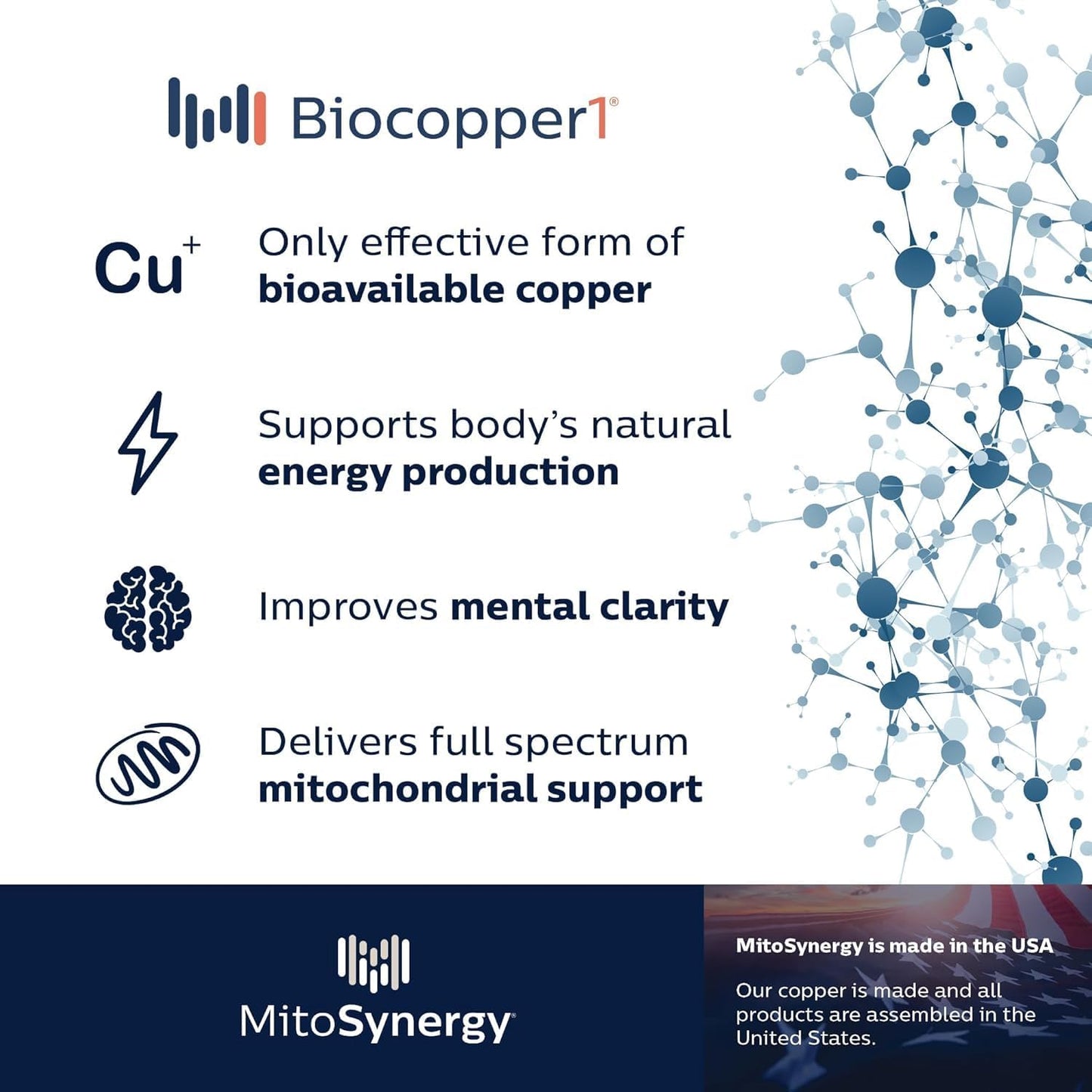 Original BioCopper1 (Cunermuspir) - BioAvailable Copper MultiVitamin with CoQ10 and d-ribose to Boost NAD+ Supports Mitochondrial ATP Energy Brain and Joint Health