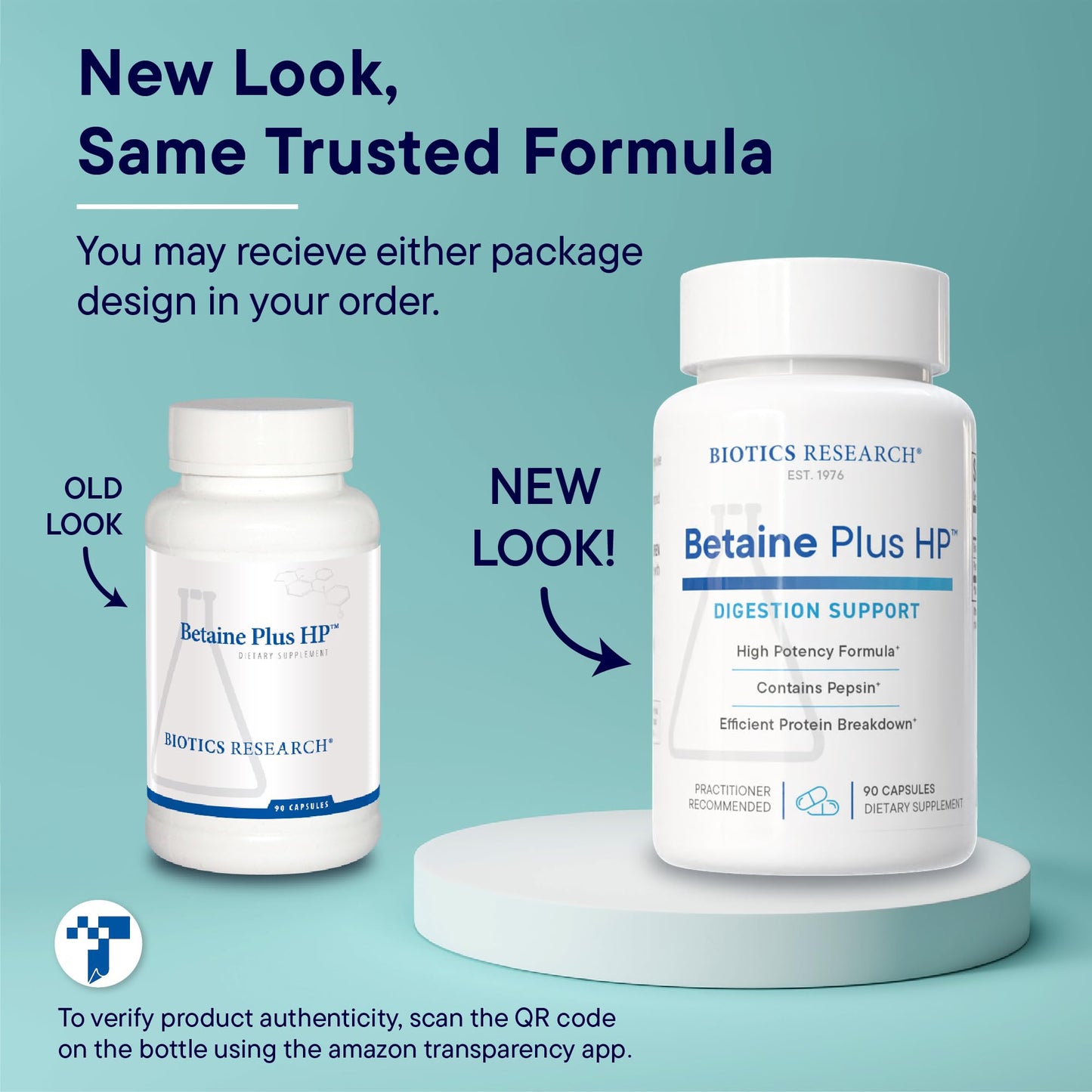 Biotics Research Betaine Plus HP - High Potency Hydrochloric Acid Supplement, Supports Digestive Function 90 Capsules