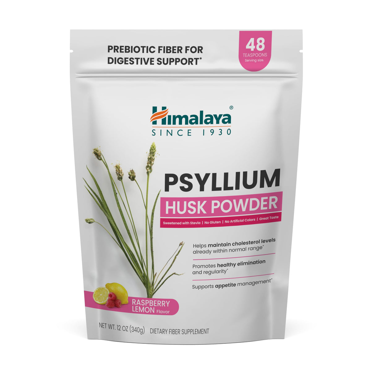 Himalaya Organic Psyllium Whole Husk Fiber Supplement,Unflavored,12 oz