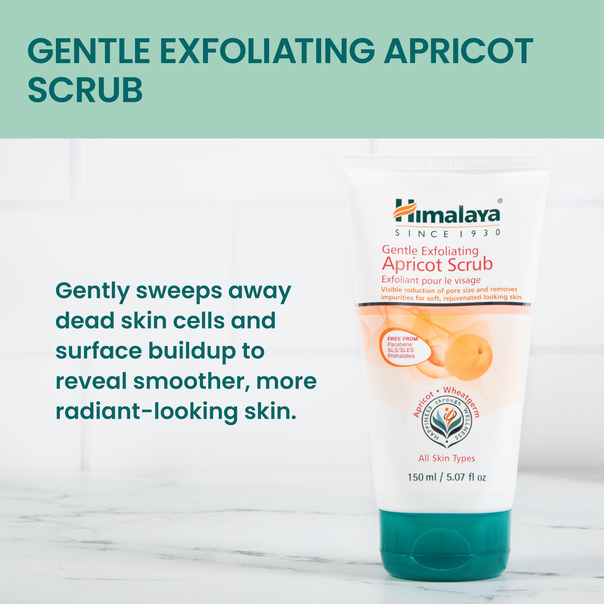 Himalaya Gentle Exfoliating Apricot Face Scrub for Deep Cleansing, 150 ml