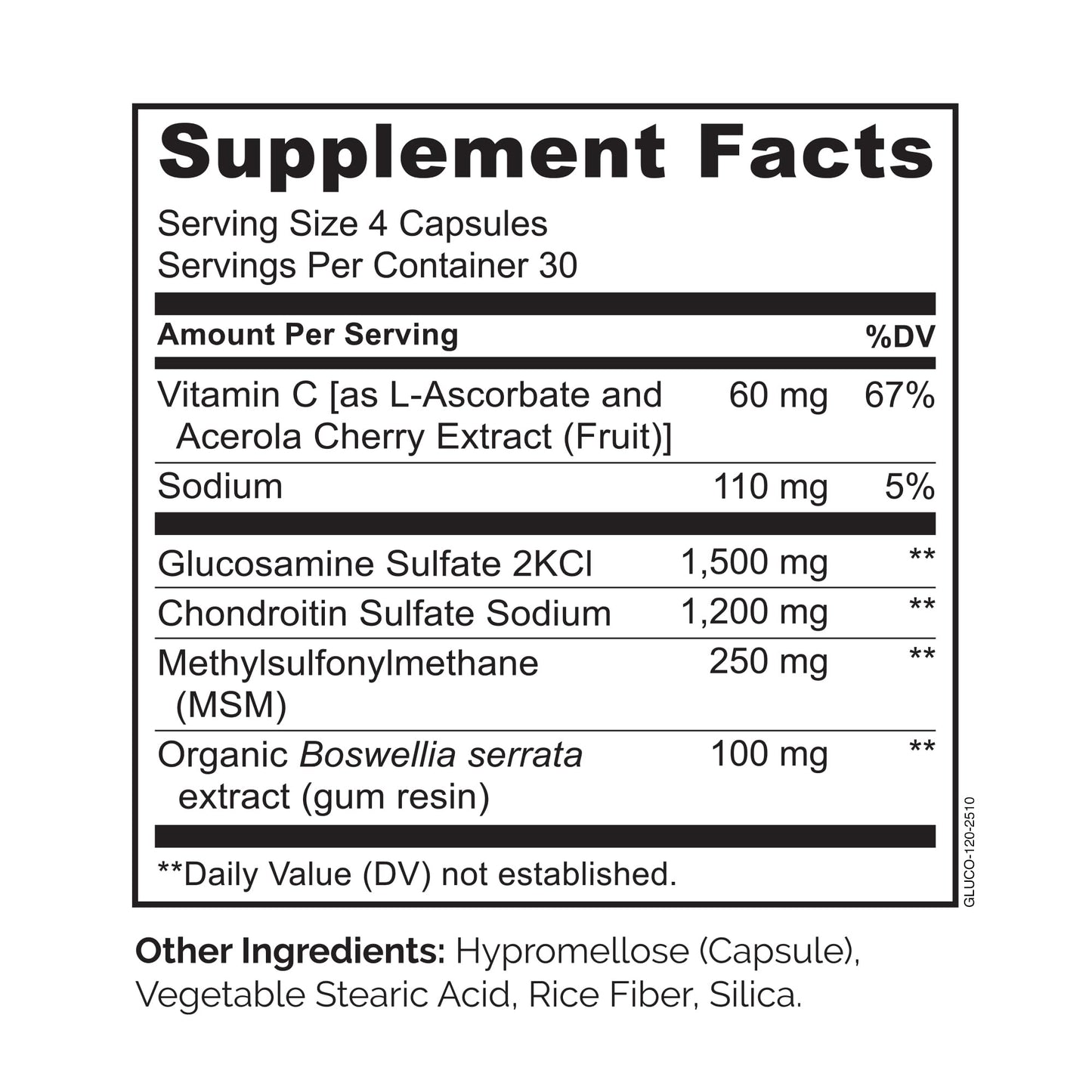NATURELO Glucosamine Chondroitin MSM with Boswellia and Vitamin C - Supplement for Joint Comfort, Mobility, and Strength - 120 Capsules