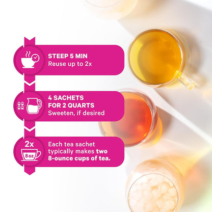 Pink Stork Organic PMS Tea for Hormone Balance, Mood Swings, Bloating, and Period Regularity - 8 Herbs - Vitex, Red Raspberry Leaf, Chamomile - Caffeine-Free - 15 Sachets, Hot or Iced