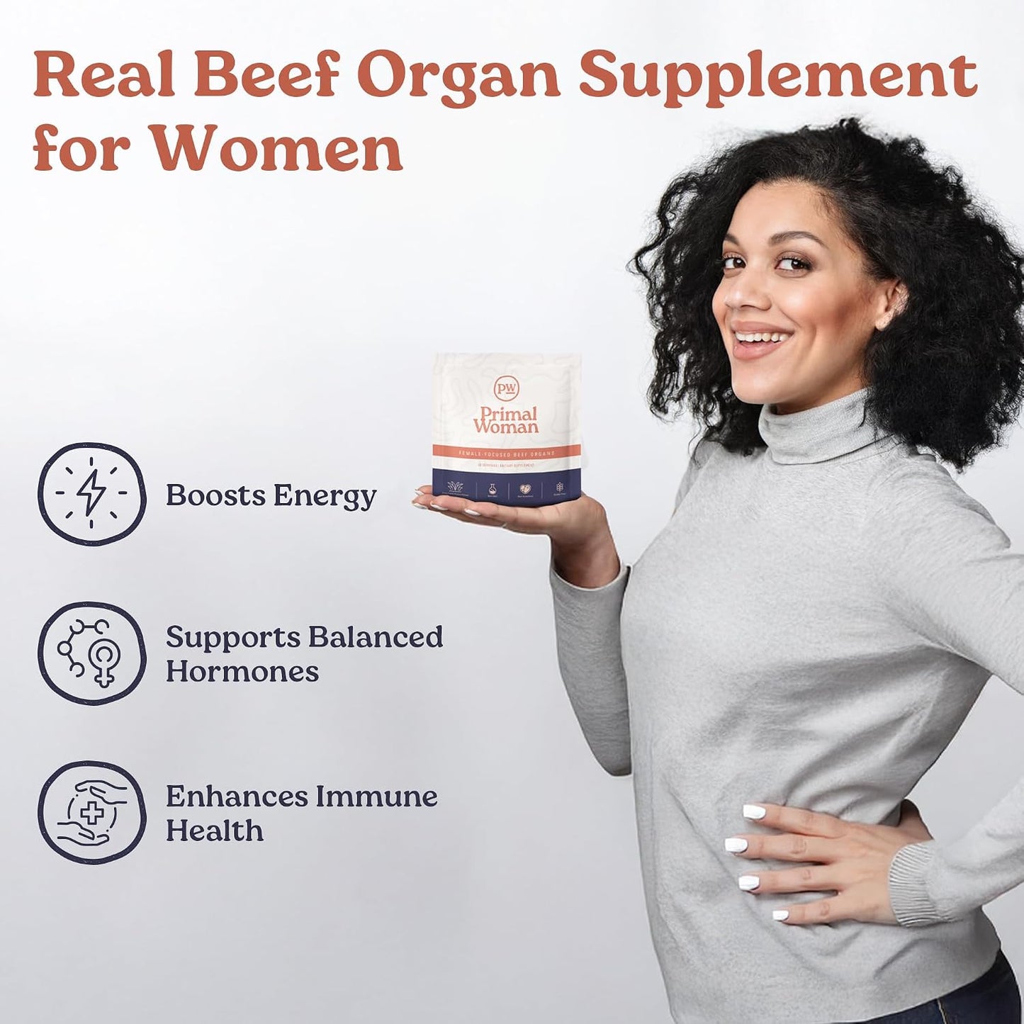 Beef Organ Liver Heart for Women, Grass-Fed, 60 Capsules | Pasture-Raised, Nutrient-Dense Nutrition for Daily Energy, Hormone Balance and Vitality; Easy-to-Swallow Female Formula