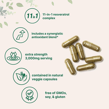 Micro Ingredients Resveratrol NAD Complex 3,000mg for Women & Men, 240 Veggie Capsules | NMN Supplement Alternative | 11-in-1 Blend with NAD+, Quercetin, Moringa, Berberine, Grape Seed, & Oregano