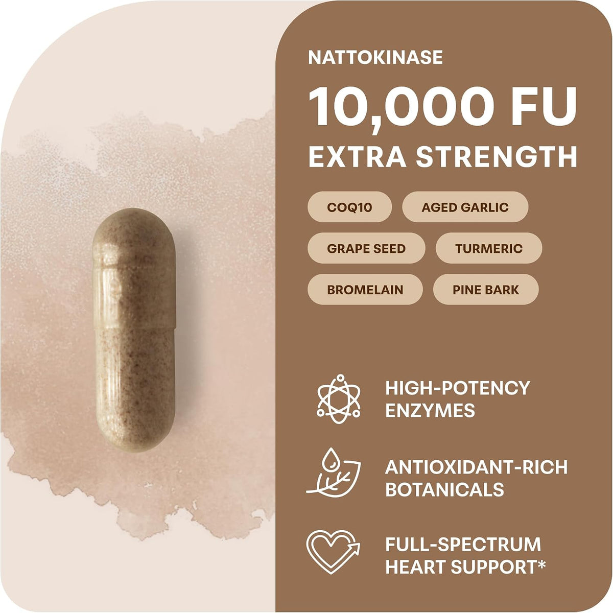 Micro Ingredients Nattokinase 10,000 FU Per Serving, 240 Veggie Capsules | Natural Natto Extract with CoQ10, Turmeric, Aged Garlic & Pine Bark Extract. Non-GMO, Gluten Free.