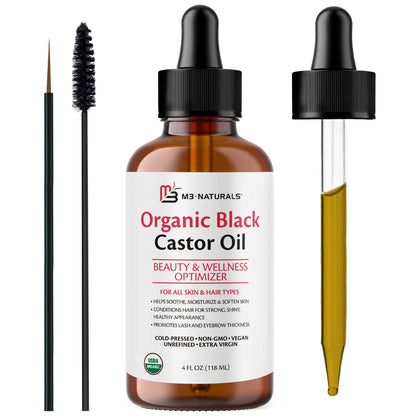 Organic Castor Oil Roll On - Extra Virgin, Unrefined & Hexane-free (3oz)