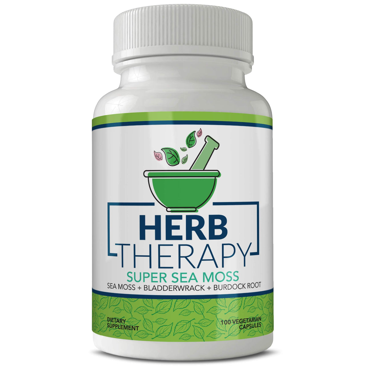 Herb Therapy Sea Moss Capsules 100 Pack - Irish Sea Moss with Bladderwrack 