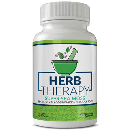 Herb Therapy Sea Moss Capsules 100 Pack - Irish Sea Moss with Bladderwrack 