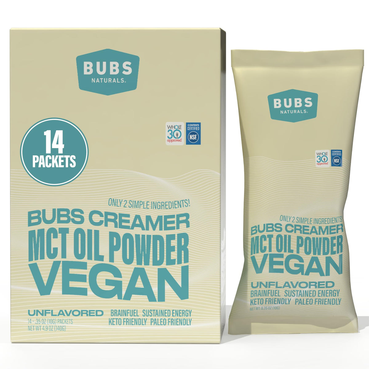 BUBS Naturals MCT Oil Powder - Premium MCT Oil & Keto Coffee Creamer - Vegan & Paleo Friendly - Healthy Coconut Fats + Low Carb - Dairy-Free Energy Source for Shakes, Smoothies & Baking (10.6 oz)