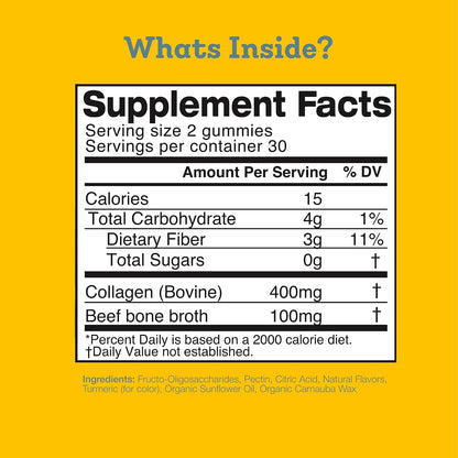 Dr. Kellyann Collagen + Bone Broth Gummies, Lemon | Gut, Skin, Joint & Hair Support | Grass-Fed Beef | Non-GMO, Dairy-Free, Soy-Free | 60 Gummies