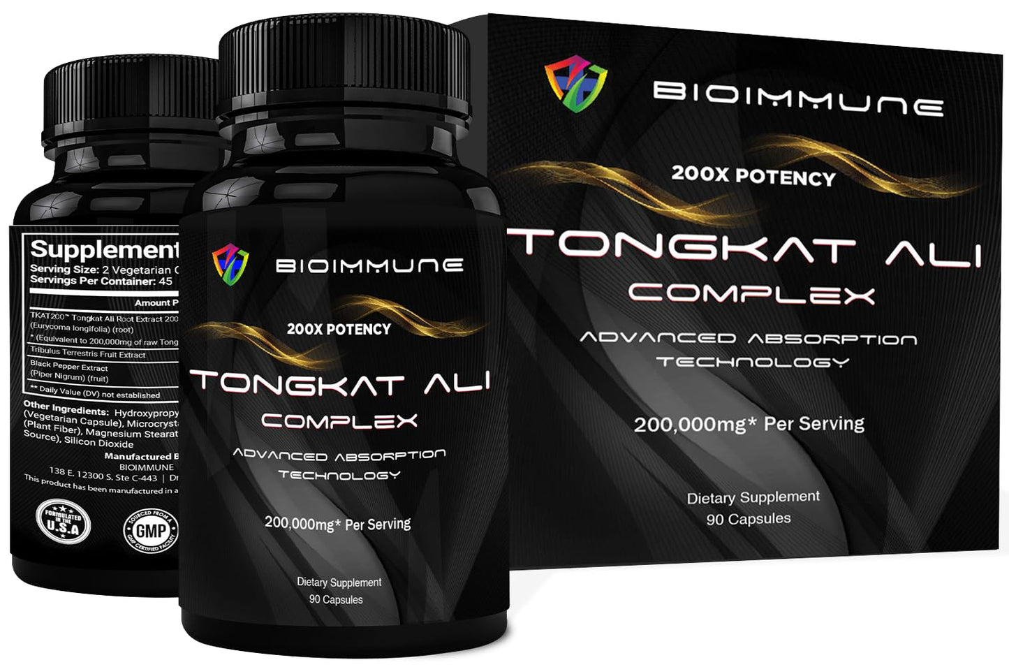 BioImmune Longjack Tongkat Ali Ultra Concentrated Purified Extract Capsules | Strength Muscle Mass, Drive, Performance