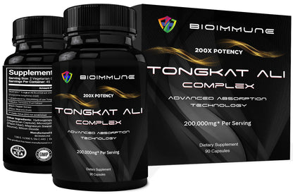 BioImmune Longjack Tongkat Ali Ultra Concentrated Purified Extract Capsules | Strength Muscle Mass, Drive, Performance