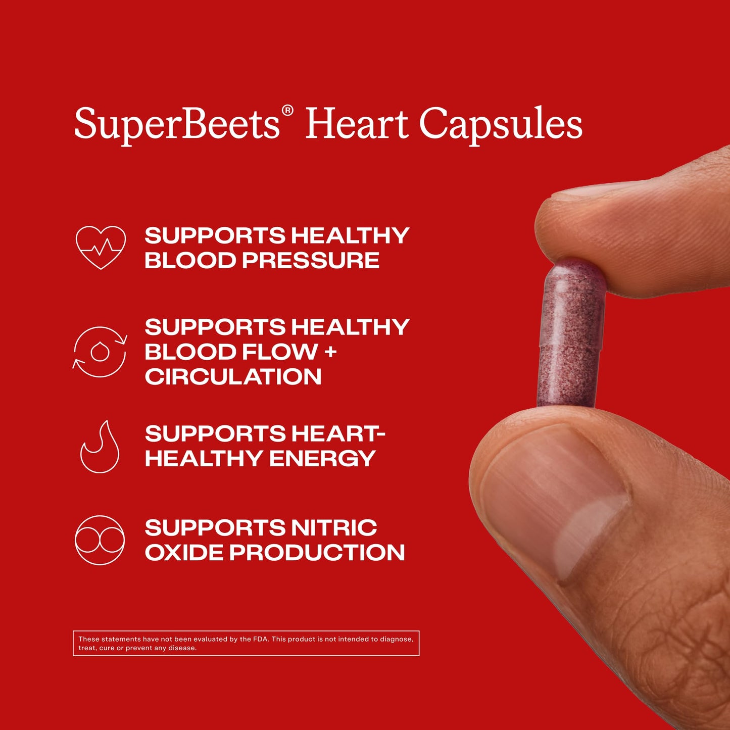 Humann SuperBeets Beet Root Capsules Quick Release 1000mg, Helps Support Nitric Oxide Production, Blood Pressure Support, Heart Health, Contains Non-GMO Beetroot Powder, Studied Antioxidants, 90 Count