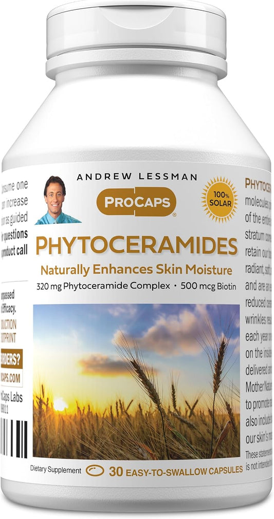 ANDREW LESSMAN Phytoceramides Skin Supplement, 60 Capsules | Plant-derived phytoceramides help support skin hydration, elasticity and a healthy-looking complexion from within.
