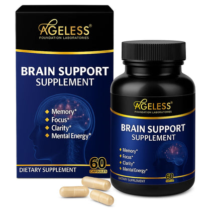 Ageless Anti-Aging & Brain Health – UltraMAX Gold™ HGH Capsules + Nootropic Brain Supplement for Memory, Focus, Immune Support & Restful Sleep – 90 + 60 Capsules