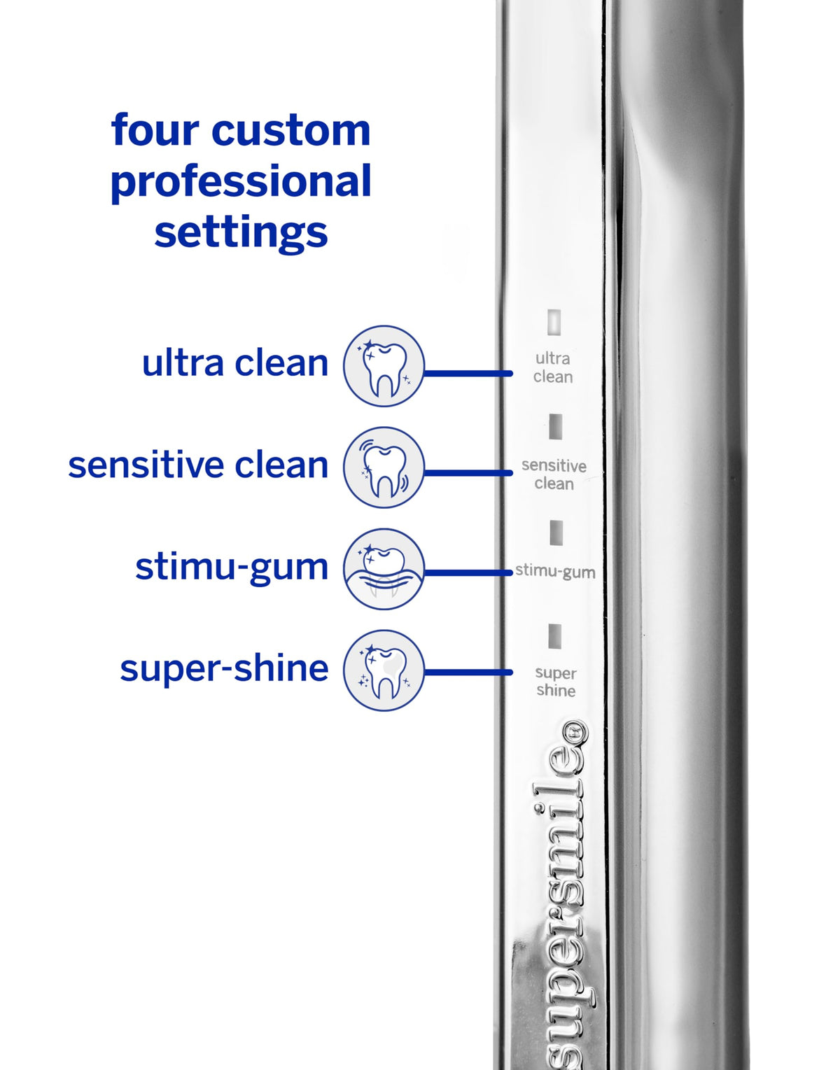 Supersmile Zina45 Deluxe Sonic Pulse Toothbrush, Rose Gold, Rechargeable
