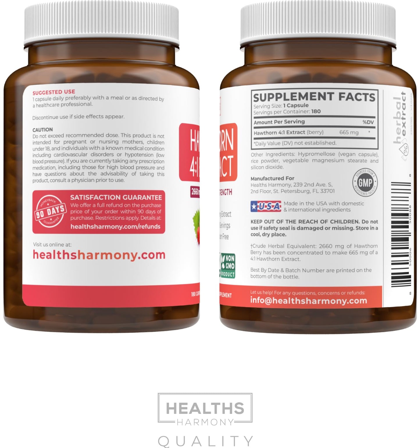 Super Potent Hawthorn Berry Extract Capsules - Hawthorn Berry Supplement Made from Extra Strength Concentrate to Support Heart and Digestive Health - Vegan Non-GMO & Gluten Free (4 Month Supply)