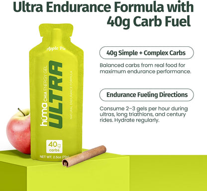 Huma Ultra Energy Gel, Apple Pie, 8 Gels
