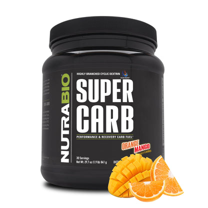 NutraBio Super Carb, Carbohydrate Powder with Cluster Dextrin & Electrolytes, Advanced Carb Supplement Powder for Workout Fuel, Performance, and Muscle Recovery, Cyclic Dextrin, Unflavored, 30 Sv