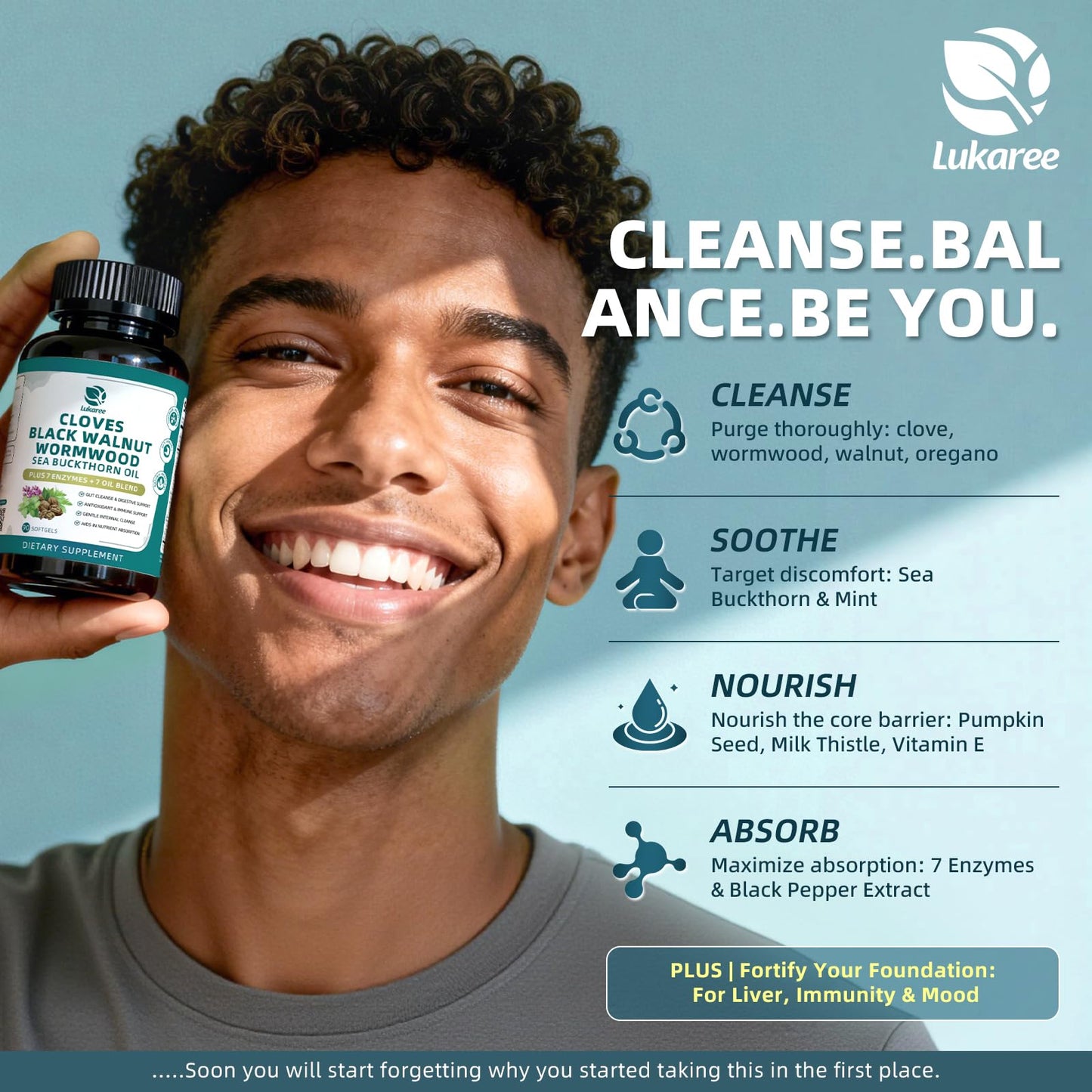 Wormwood Black Walnut Clove Cleanse for Humans Softgels | 20-in-1 Extra Strength | Gut Cleanse & Digestive Health w/ 7 Oils & 7 Enzymes| Concentrated, Men & Women Natural Herb -120 CT