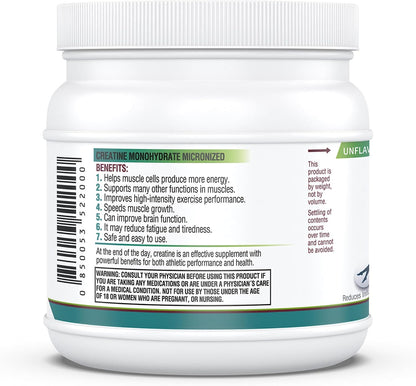 Kappa Nutrition Creatine Monohydrate Powder, Pure Amino Acid Formula, Supports Muscle Strength, Cellular Energy & Mental Focus* Gluten-Free, Keto, 2.25g per Scoop, 240 Servings, Net Wt. 1.32 LB (600g)
