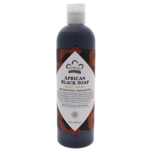 Nubian Heritage Body Wash, African Blk Soap, Tea Tree Oil Oats & Aloe, 13 Fl Oz pack of 2