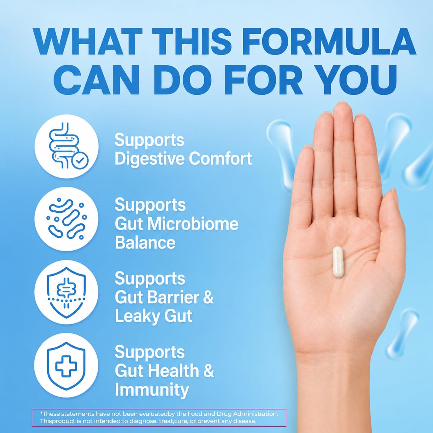 Gut Health Capsule Supplement, Supports Microbiome, Leaky Gut, and Digestion, with 80 Billion CFU Probiotics, Prebiotics, Digestive Enzymes, 30-in-1 Gut Health Supplement, 100 Capsules
