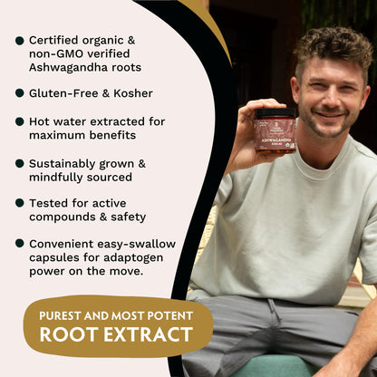 TRIBE ORGANICS Ashwagandha KSM 66 Pure Organic Root Powder Extract Ayurvedic