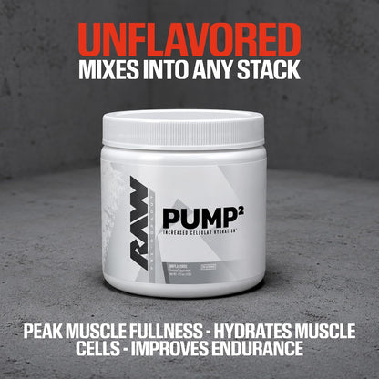 RAW Pump2 Pre Workout | Glycerol Pump Pre Workout Supplement, Pair Pump Supplement for Best Results Or Any Preworkout Powder | Enhanced Hydration and Boost Energy | Unflavored (20 Servings)