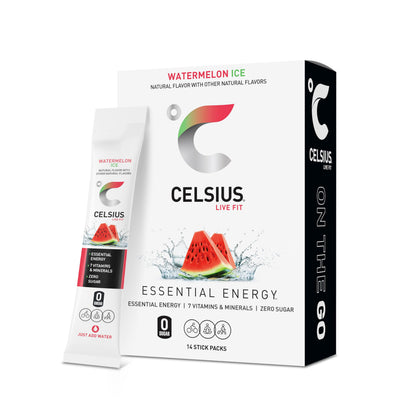 CELSIUS On-The-Go Powder Stick Packs, Zero Sugar (14 Sticks per Pack)