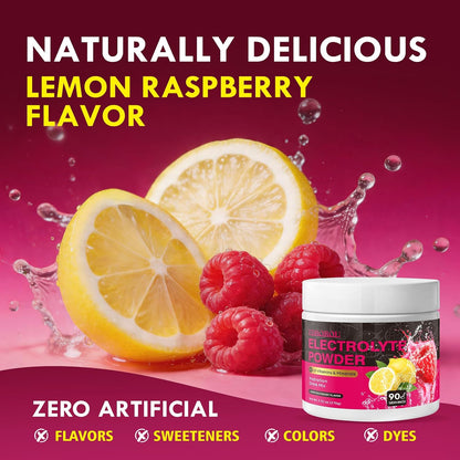 Sugar Free Raspberry Lemon Electrolyte Powder, Zero Calorie, 90 Servings