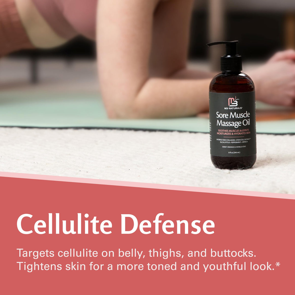 Anti Cellulite Massage Oil for Massage Therapy with Collagen (8 Fl Oz)