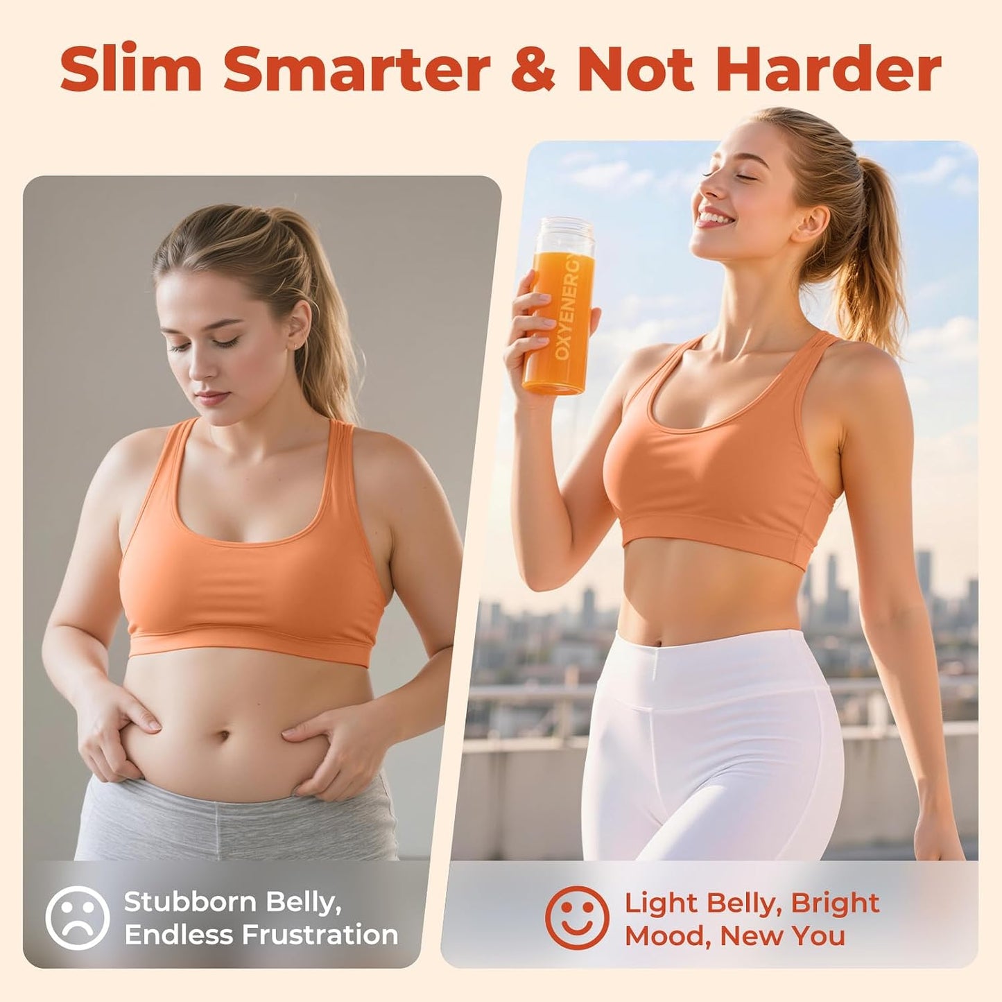 OxyEnergy Fiber Supplement Powder for Women & Men - Fruit and Vegetable Complex Daily Fiber, Weight Loss & Gut Health, Prebiotics & Digestive & Relieve Bloating, Orange Flavored Drink Mix, 30 Packets