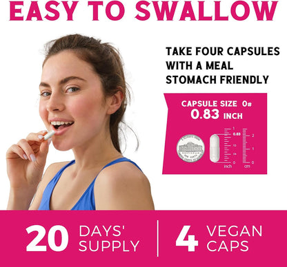 Vitalibre Inositol Supplement, Myo-Inositol & D-Chiro Inositol Supplements for Women, 40:1 Ideal Ratio, Hormone Balance and Women’s Wellness, 80 Vegan Capsules