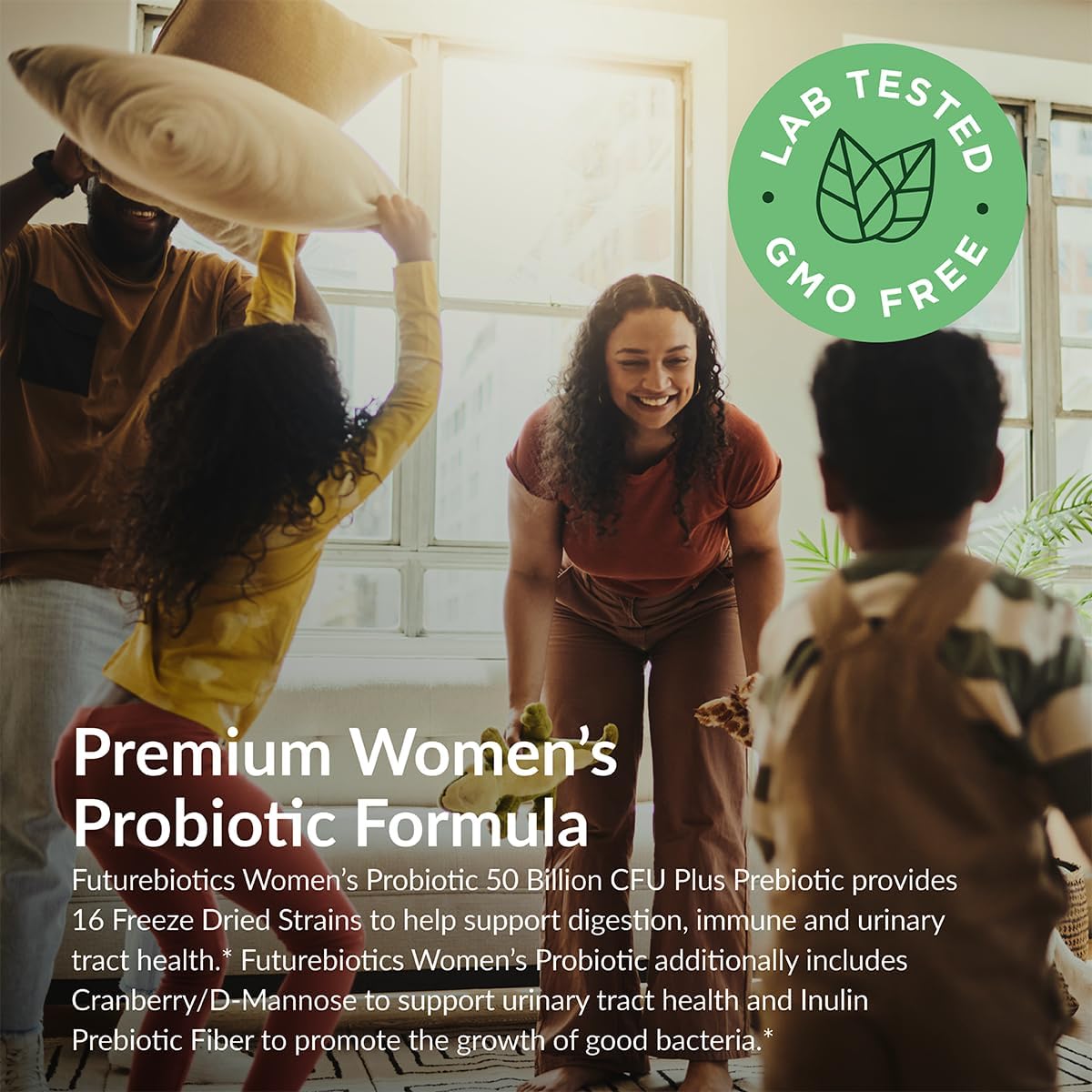 Futurebiotics Women's Probiotic 50 Billion CFU + Prebiotic with Cranberry & D-Mannose – Digestion Immune and Urinary Tract Support, Non-GMO, 60 Vegetarian Capsules