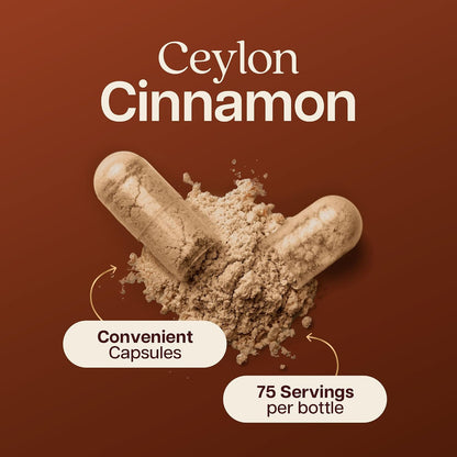 Ceylon Cinnamon Capsules 1500MG, 75 Servings, Powerful Antioxidant Activity | True Sri Lankan Ceylon Cinnamon Supplements, Daily Nutritional Balance Support, Vegan & Non-GMO, 225 Capsules (75 Day Supply)