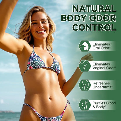 Chlorophyll Body Deodorizing Supplement, Chlorophyll Capsules with Parsley & Peppermint, Probiotic, Green Tea, Jerusalem Artichoke, Prebiotic, Supports Fresh Breath & Whole-Body Freshness, 120 Caps