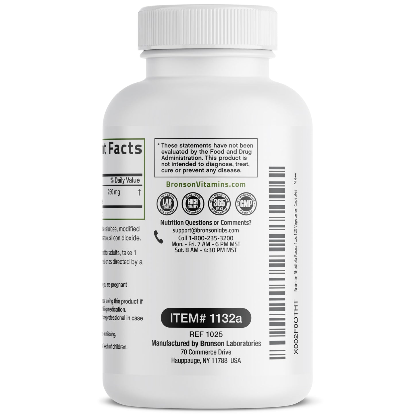 Bronson Rhodiola Rosea Adaptogen for Stress, Mood & Energy, 60 Capsules | Brain Health Support, Vegetarian, Non-GMO, Gluten-Free & Soy-Free
