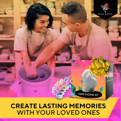 Dylan & Rylie Hand Casting Kit for Couples - Complete DIY Plaster Mold & Painting