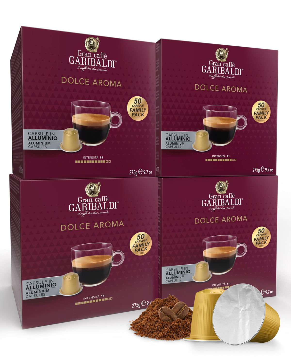 Gran Caffè Garibaldi Espresso Pods, Decaffeinato, 50Count