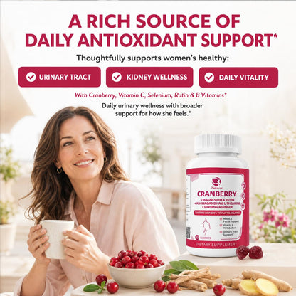2 Pack Cranberry Gummies -Urinary Tract Health and Kidney Cleanse | High Absorption Formula with Ashwagandha, Selenium 363% DV, Ginseng&VB for Daily Antioxidant &Vitality Support-120 Gummies