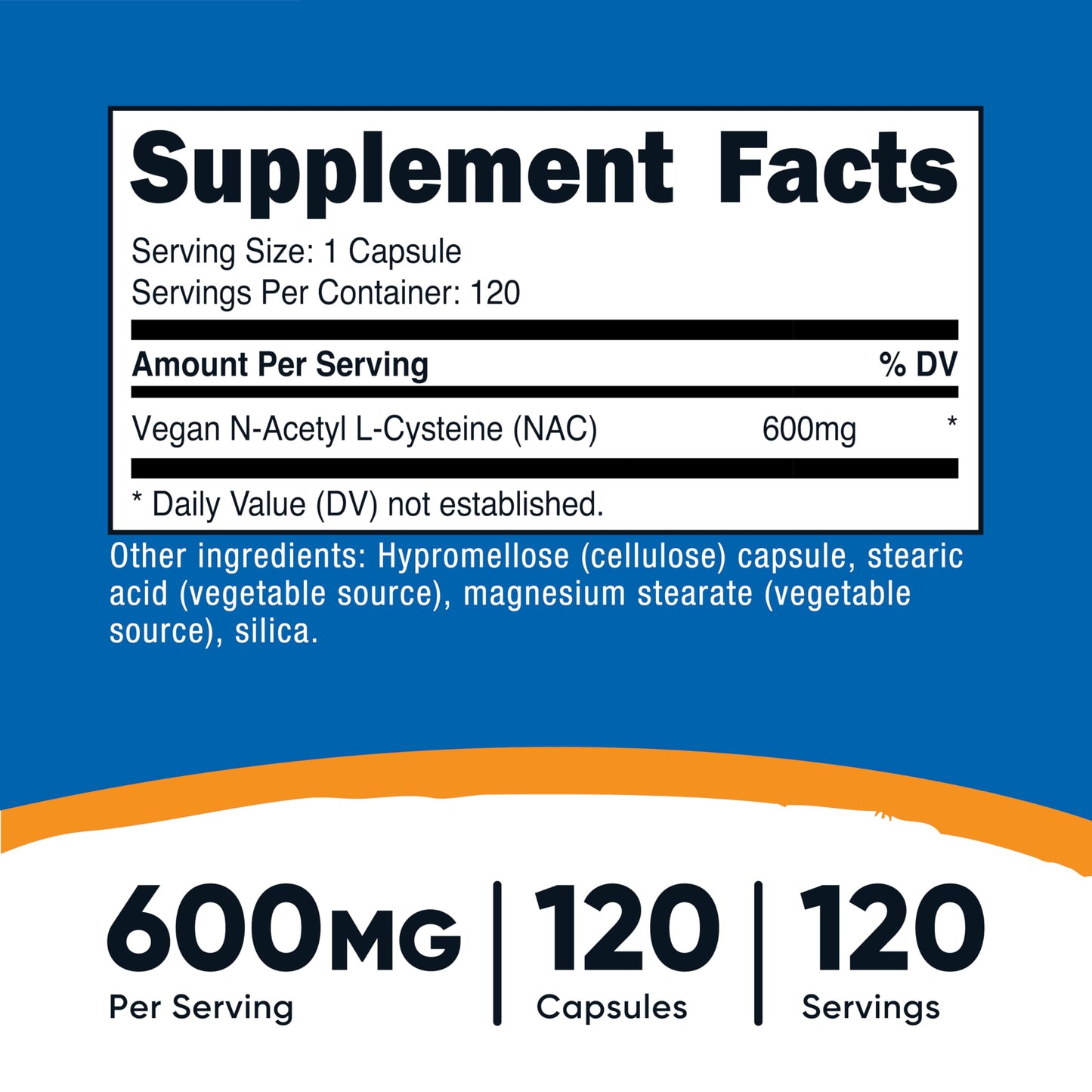 Nutricost N-Acetyl L-Cysteine (NAC) 600mg, 180 Capsules | GMO-Free And Gluten Free