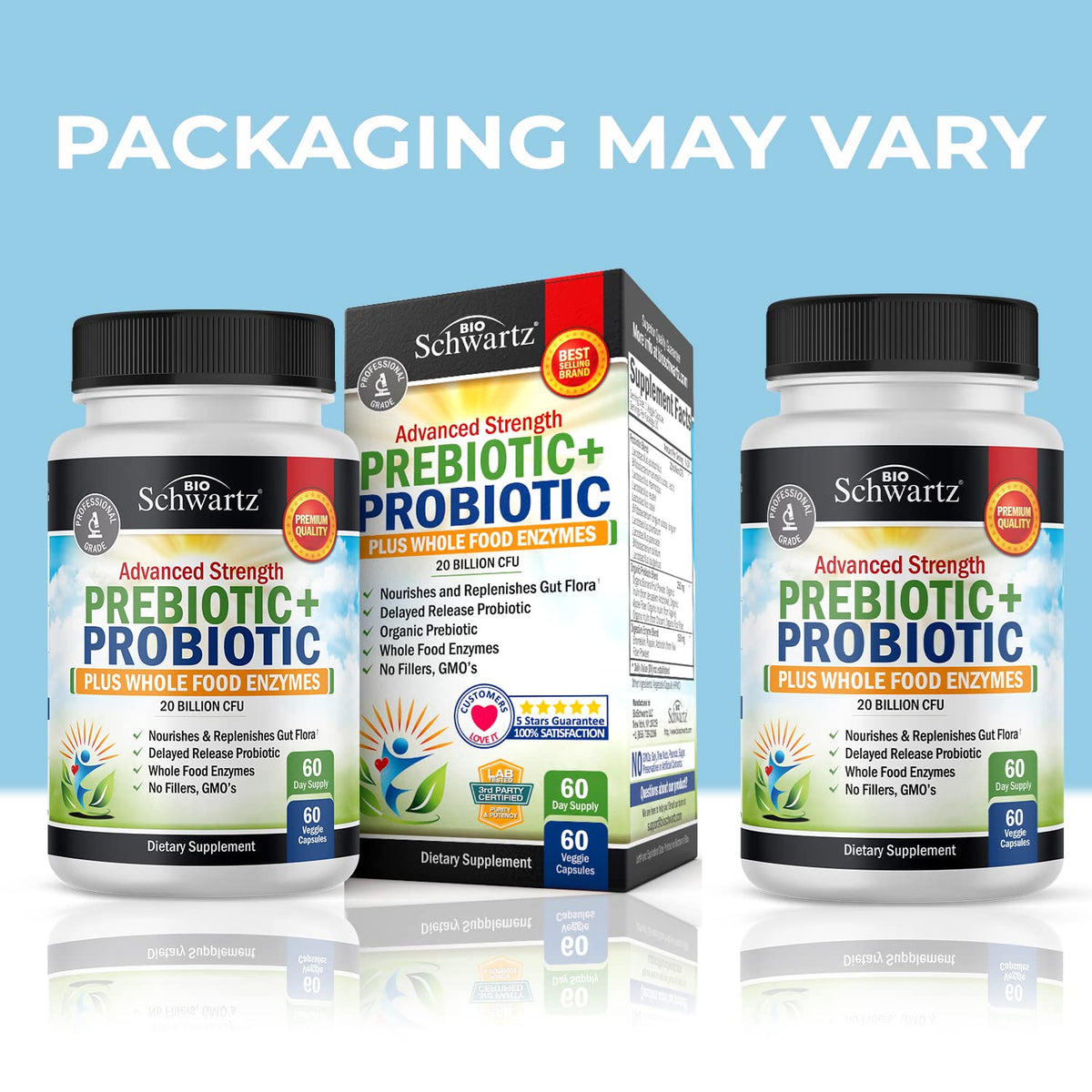 Prebiotics and Probiotic with Whole Food Enzymes for Adults Women & Men