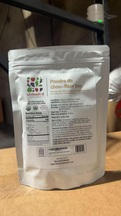 Unleash’d Organic Cauliflower Powder 16 oz – 100% Pure Natural Superfood, Rich in Vitamins, Nutrient-Dense & Versatile