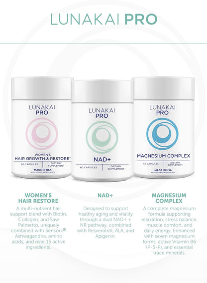 Lunakai Myo-Inositol D-Chiro Inositol for Women 40:1, 2000mg Supplement | USA Made | with CoQ10, Folate & Vitamin D3 - Daily Hormone Balance & Ovarian Support, 120ct