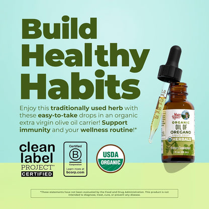 MaryRuth Organics Oregano Oil Drops | 6 Month Supply | USDA Organic Oil of Oregano Liquid | Herbal Blend for Immune Support | Digestive Health | Overall Health | Vegan | Sugar Free | Non-GMO | 1 Fl Oz