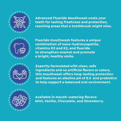 SuperMouth Nano Hydroxyapatite Fluoride Mouthwash, Vanilla
