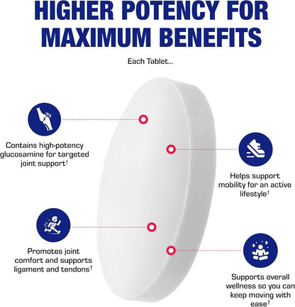 Glucosamine Sulfate Joint Health Supplement - Soft Tissue Cartilage Tendon and Ligament Supplement for Enhanced Mobility Comfort and Flexibility - Non-GMO Sodium Free & Made in the USA - 120 Servings