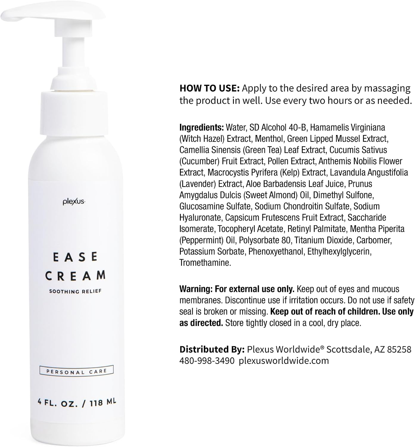 Plexus Ease Cream | Provides quick soothing relief with a pleasant scent, calming dry, irritated skin while helping protect against stressors